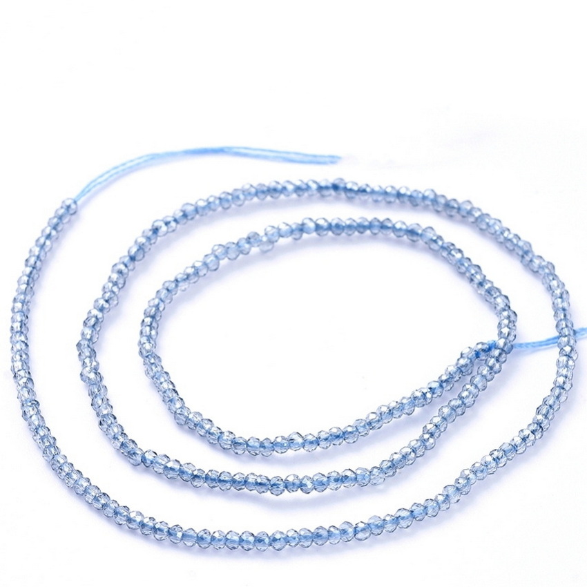 Cristale rondele 2.5x1.5mm, electroplacate, albastru deschis-sir 220-230 buc 1 buc