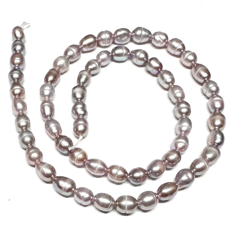 Perle cultura mov cu reflexe, 4~6mm-sir 59 buc(35 cm)