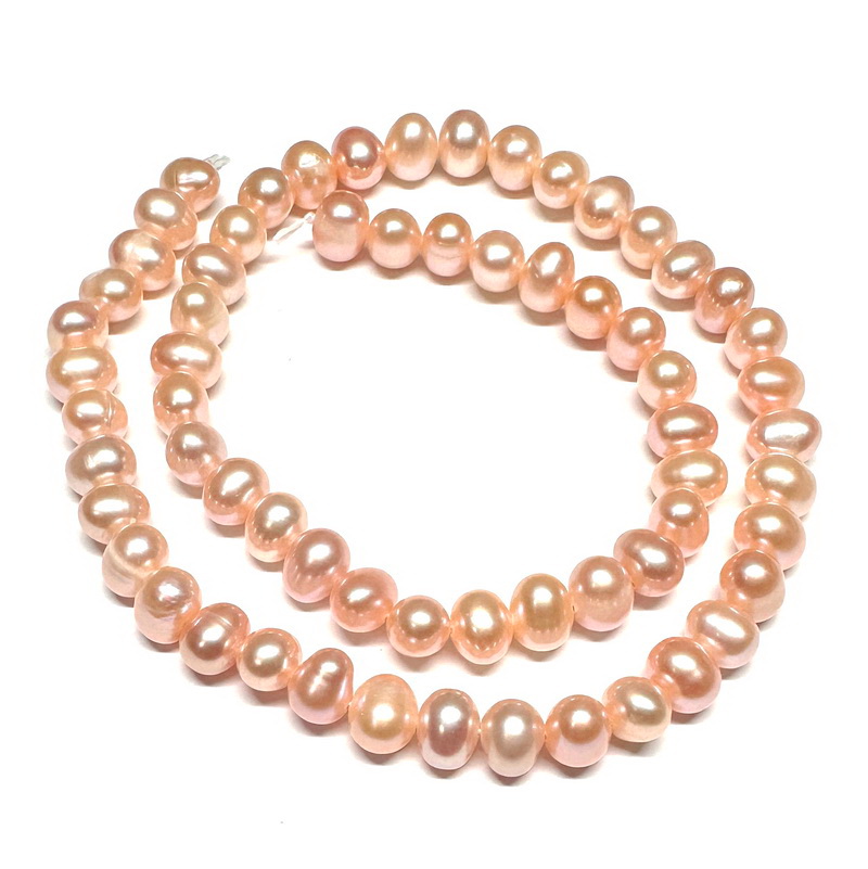 Perle cultura roz-somon 6~7mm-sir 64 buc(36 cm) 1 buc