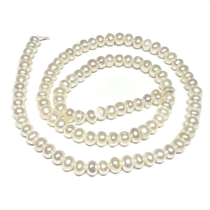 Perle cultura albe-crem 3~4.5mm-sir 107 buc(38 cm) 1 buc