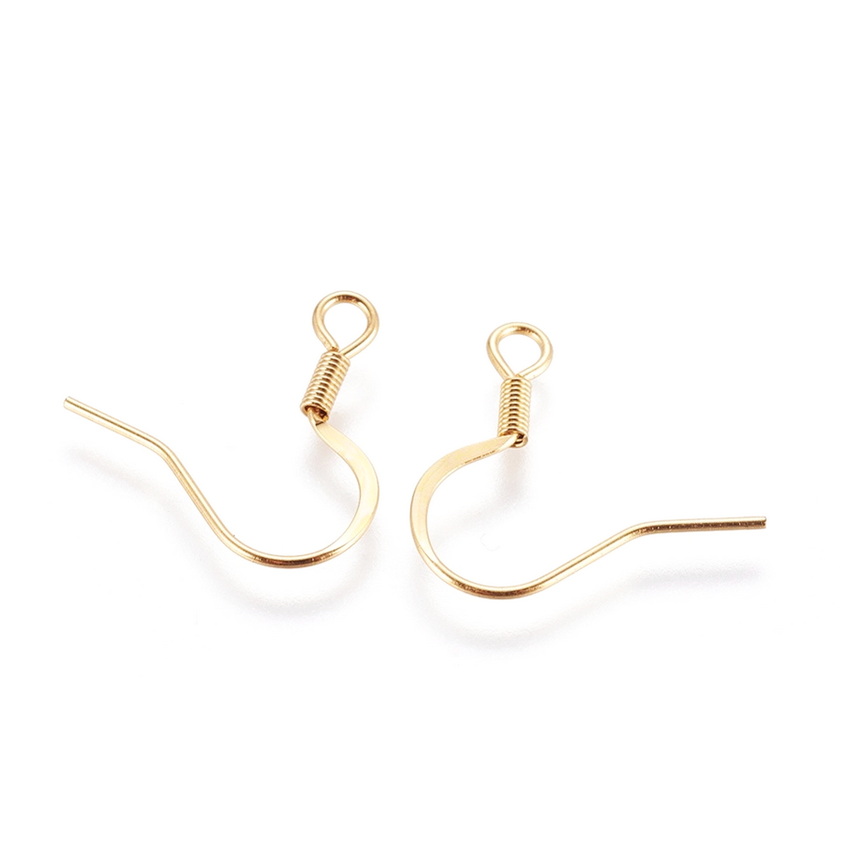 Tortite cercei otel inoxidabil 304 placat cu aur 18K, tesite, 17mm 2 buc