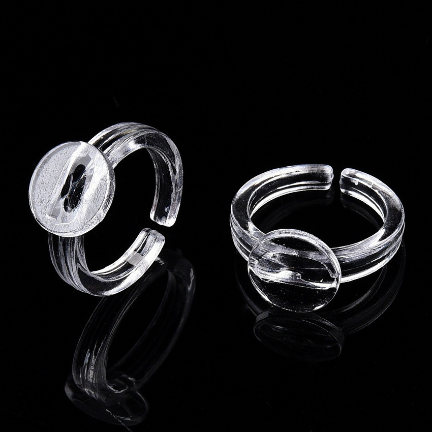 Baza inel, plastic transparent, pentru copii, interior 14mm, platou 9mm 1 buc