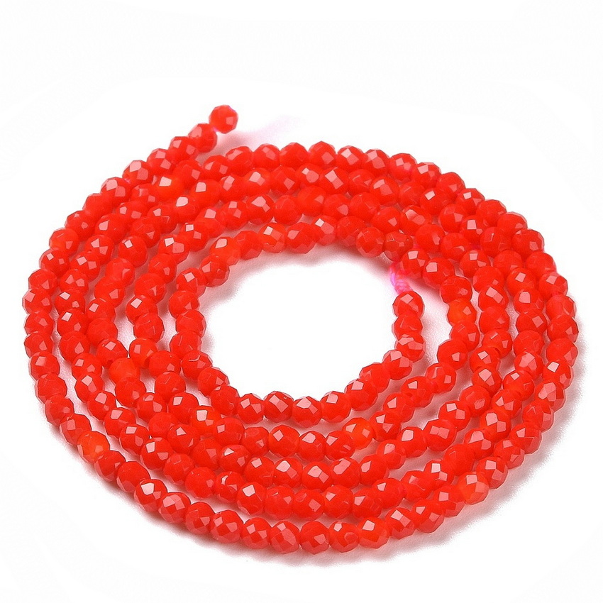 Cristale rotunde 2mm, opace, rosii-sir 185 buc 1 buc