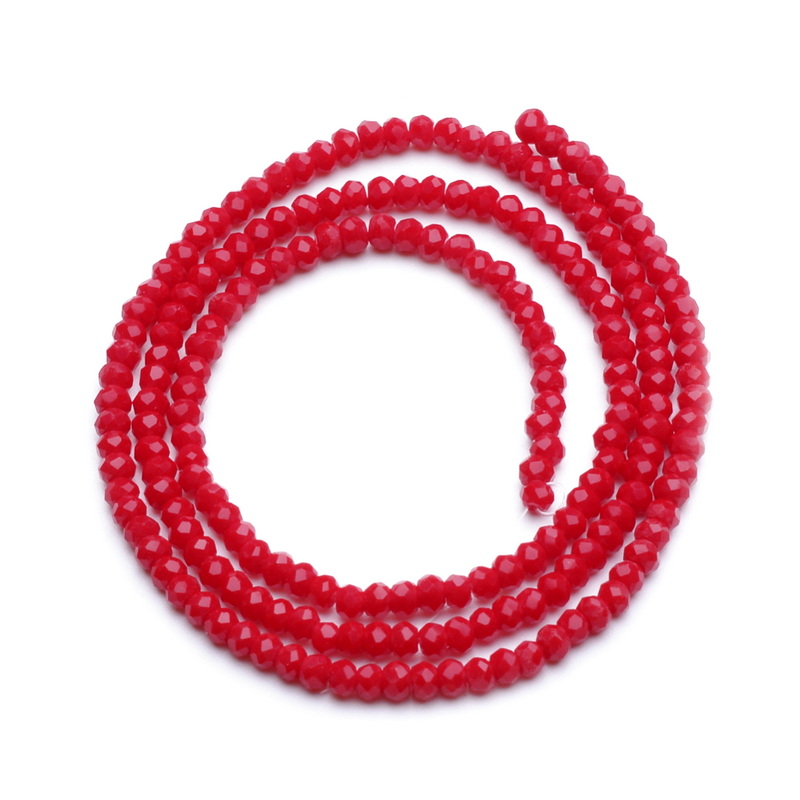 Cristale rondele 3x2mm, imitatie jad rosu-sir 150-153 buc 1 buc