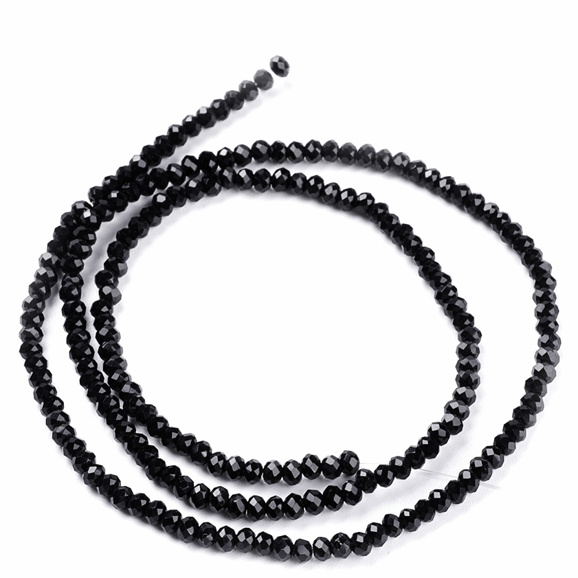 Cristale rondele 3.5x2mm, negre-sir 140-145 buc 1 buc