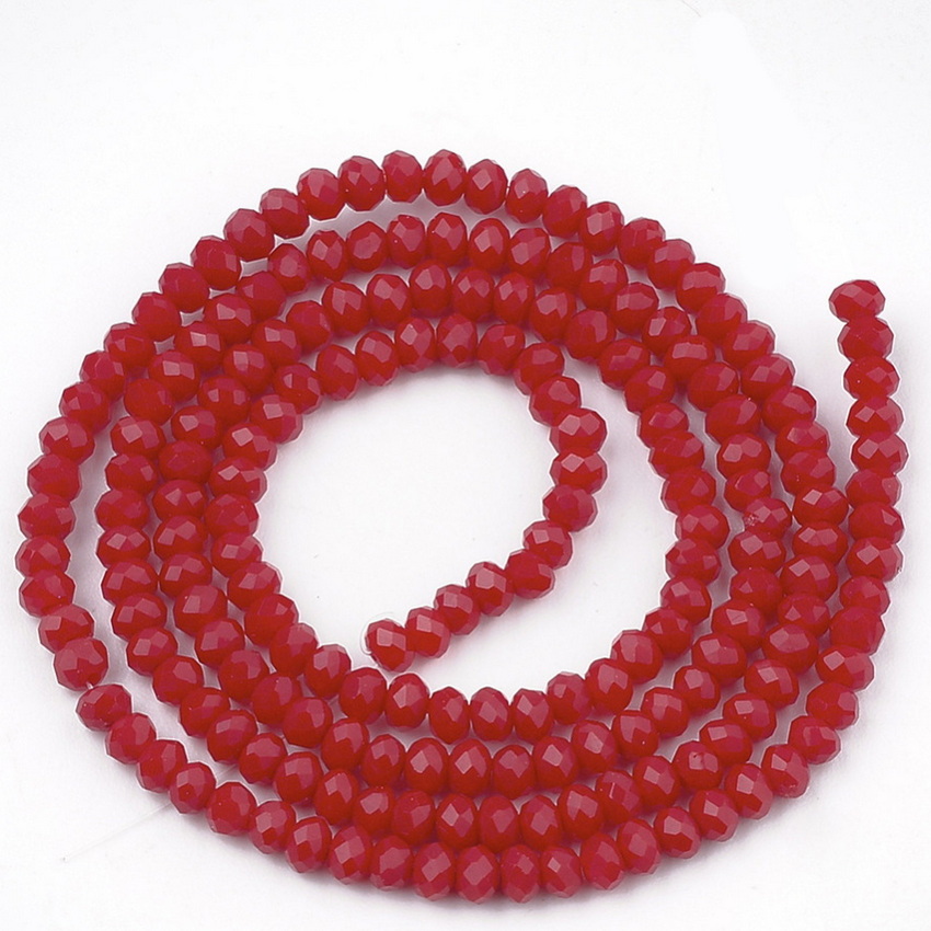 Cristale rondele 3x2mm, rosii-sir 140-143 buc 1 buc
