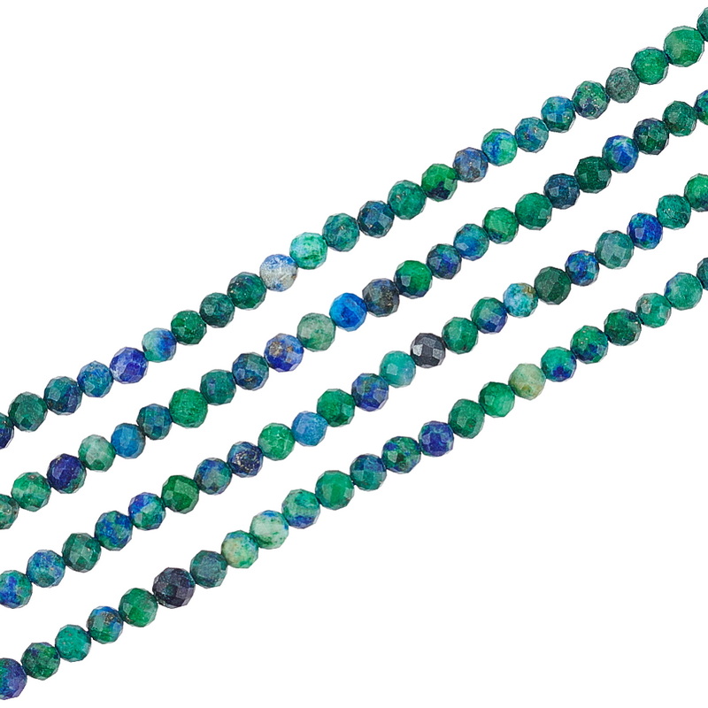 Crisocola, lapis lazuli fatetat 3mm-sir 128 buc