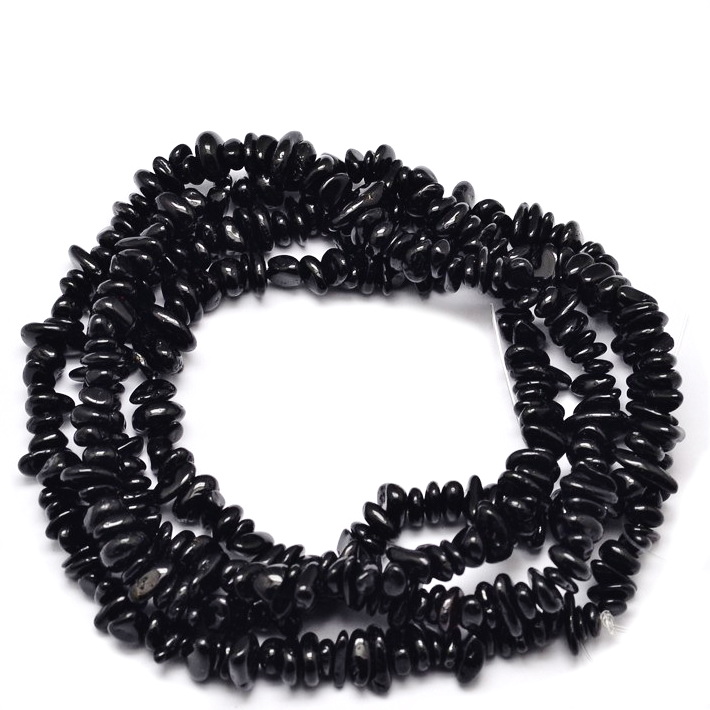 Chips tourmalina neagra, 4~12x4~7x2~5mm-sir 80 cm 1 buc