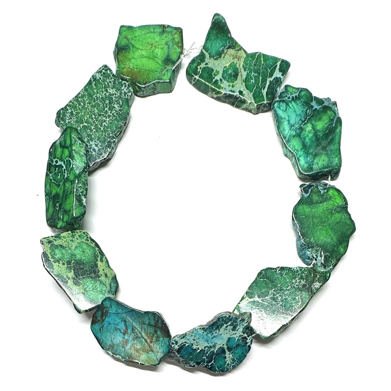 Jasp imperial verde, nugets, forme neregulate 20~62x15~50x4~7mm-sir 10 buc 1 buc