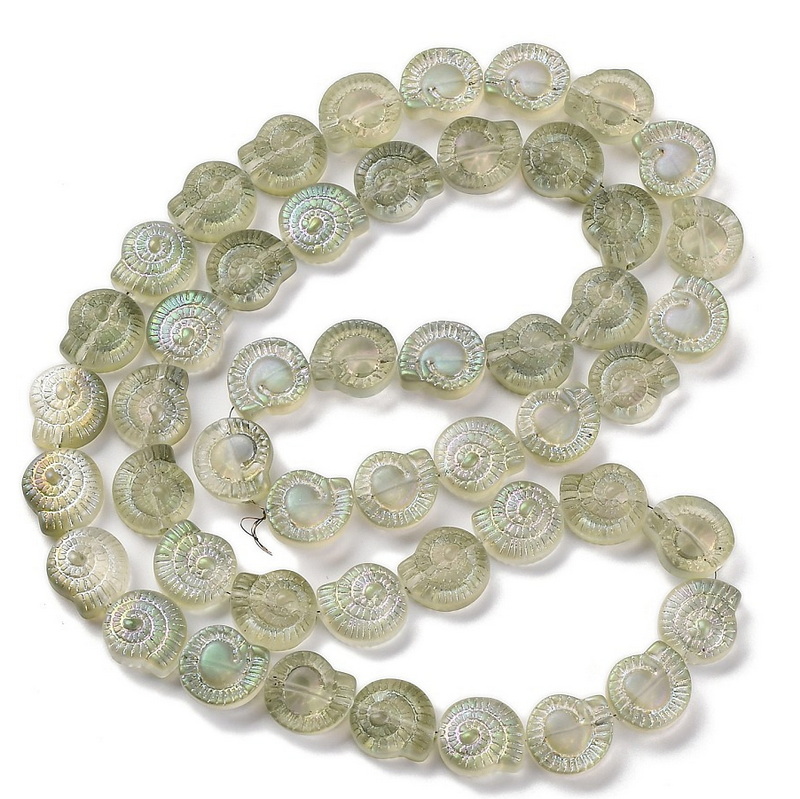 Margele sticla electroplacata, gri, scoici 12x12x4.5mm-sir 50 buc