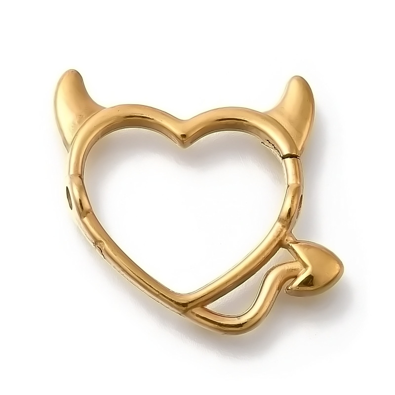 Cadru otel inoxidabil 304 placat IP(placat cu ioni) cu aur 18K, inima 21x23x3.5mm 1 buc