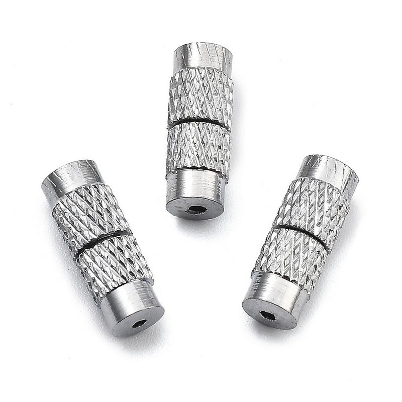 Inchizatoare cu filet, argintiu inchis, 12x4mm