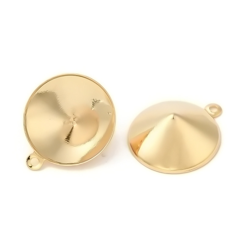 Baza pandantiv otel inoxidabil 304, auriu, placat IP(placat cu ioni), 17x14.5x5.5mm,  pt. rivoli rhinestone 13.5mm 1 buc