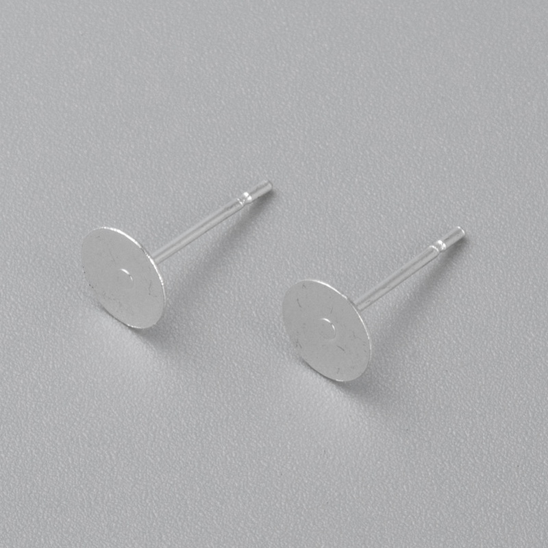 Tortite cercei cu tija, otel inoxidabil 304 argintiu, platou 6mm, tija 12x0.7mm 2 buc