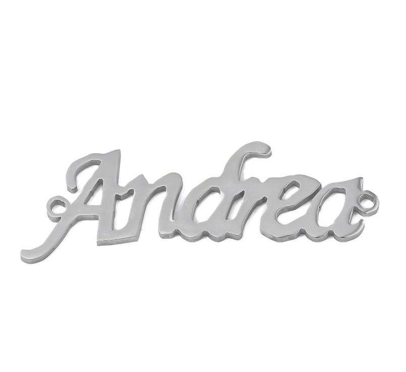 Conector/link otel inoxidabil 304, argintiu inchis, Andrea, 35x12x1mm 1 buc