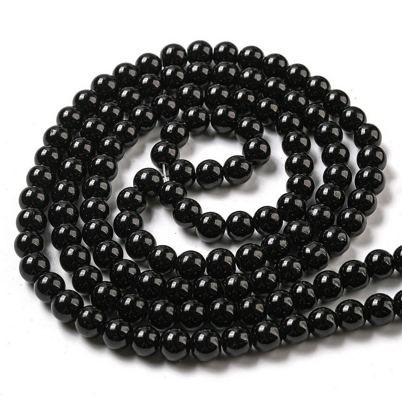 Perle sticla negre 4mm-sir 200 buc 1 buc