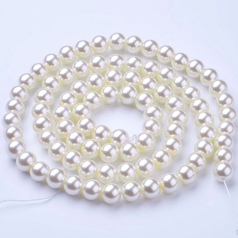 Perle sticla crem 4mm-sir 215 buc 1 buc