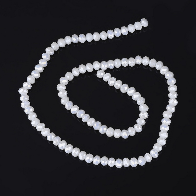 Cristale albe, electroplacate, 6x5mm-sir 97 buc 