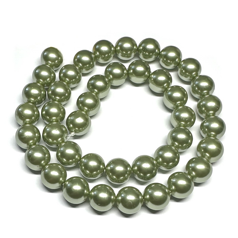 Perle stil Mallorca, kaky deschis, 10mm-sir 40 buc 1 buc
