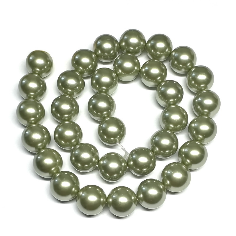 Perle stil Mallorca, kaky deschis, 12mm-sir 33 buc 1 buc