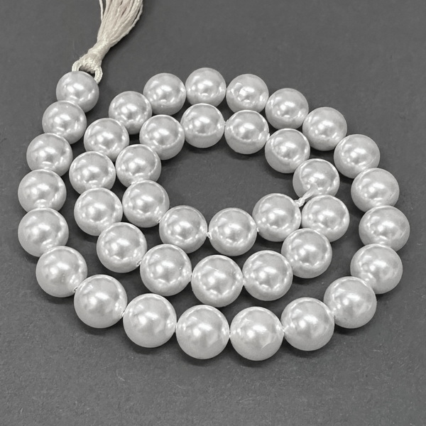 Perle stil Mallorca, albe, 14 mm-sir 29 buc 1 buc