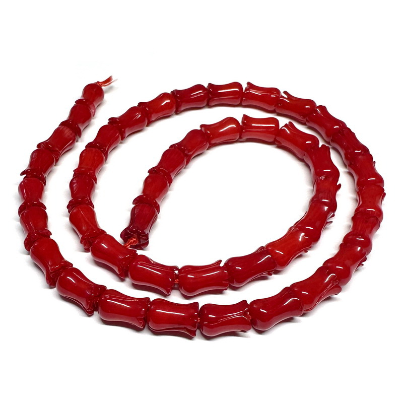 Coral rosu, lalea 9x6 mm-sir 44 buc 1 buc