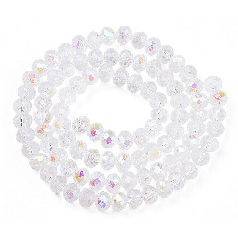 Cristale rondele 6x5mm, transparente AB-sir 82-83 buc