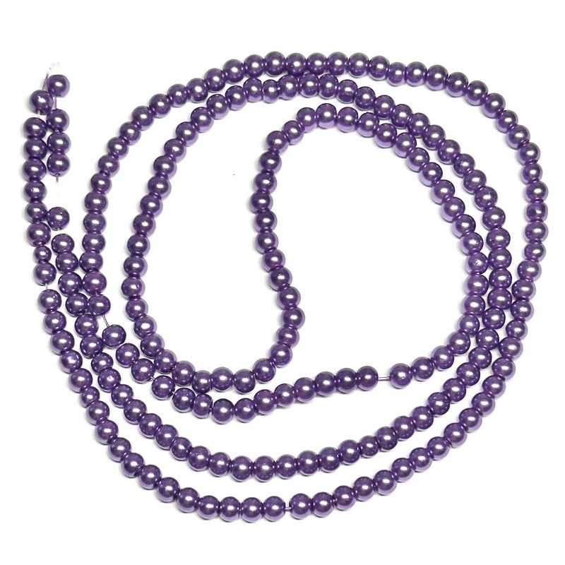 Perle sticla mov, 6mm-sir 210-220 buc 1 buc