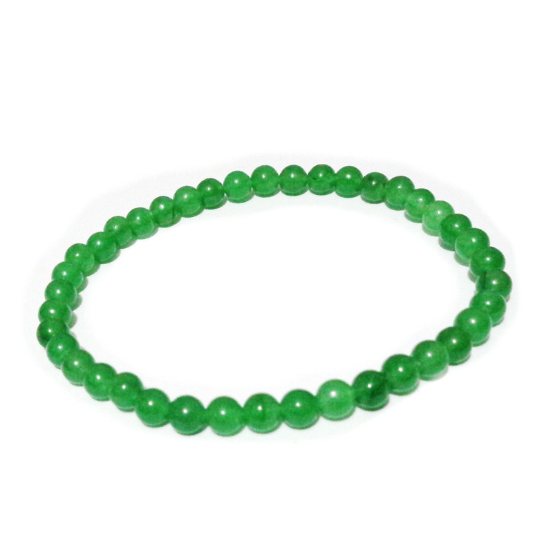 Bratara agat verde 4mm pe elastic-39-40 buc 1 buc