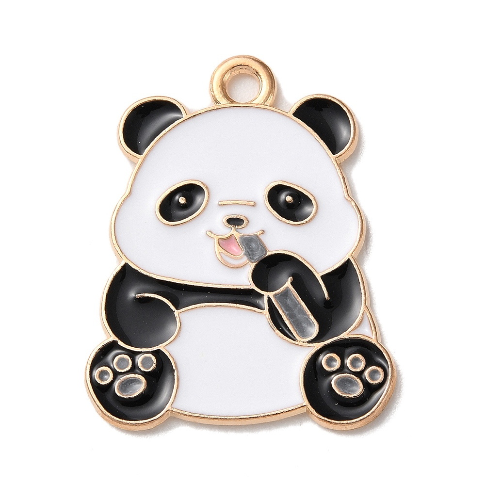 Pandantiv auriu, emailat, urs panda 25x20x1mm 1 buc
