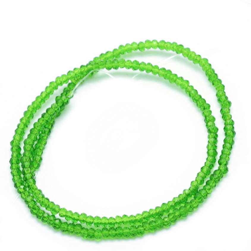 Cristale rondele, verde-lime, 2.5x1.5mm-sir 197 buc 1 buc