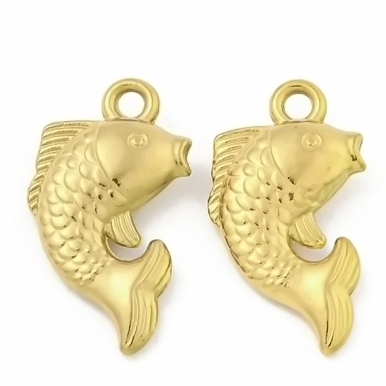 Pandantiv otel inoxidabil 304 placat IP cu aur 18K, peste 17x11x3mm 1 buc