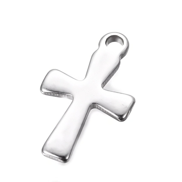 Pandantiv otel inoxidabil 304, cruce 12x7x1mm 1 buc