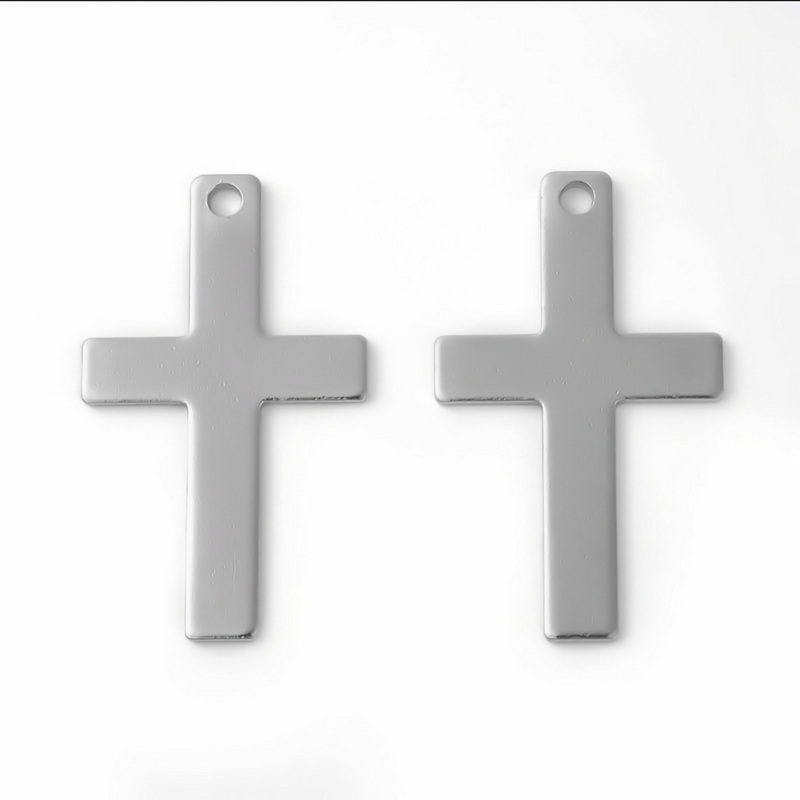 Pandantiv otel inoxidabil 304, cruce 36x22x1mm 1 buc