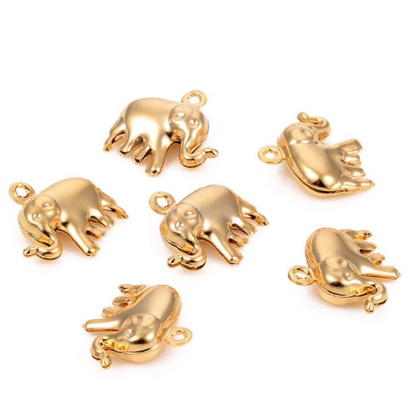 Pandantiv otel inoxidabil 304 placat cu aur 18K, elefant 15x15x5mm 1 buc