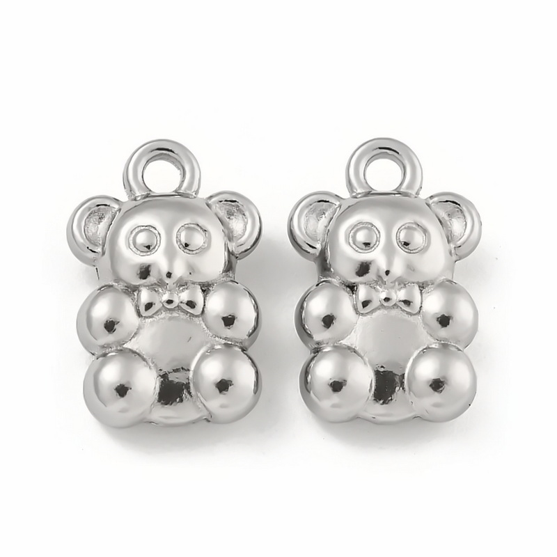 Pandantiv otel inoxidabil 304, ursulet 13x8x4mm 1 buc