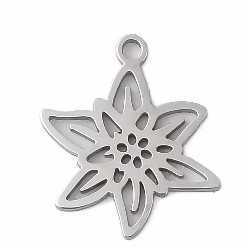 Pandantiv otel inoxidabil 304, floare 14x12x1mm 1 buc