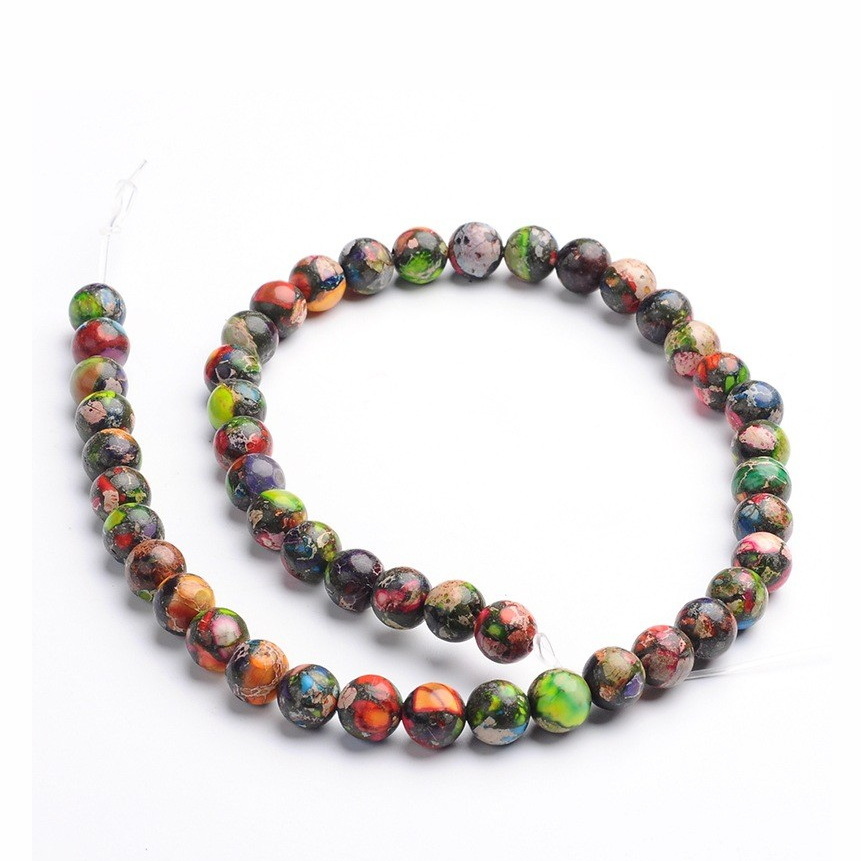 Regalit (Jasp imperial) multicolor, 6mm-sir 68 buc 1 buc