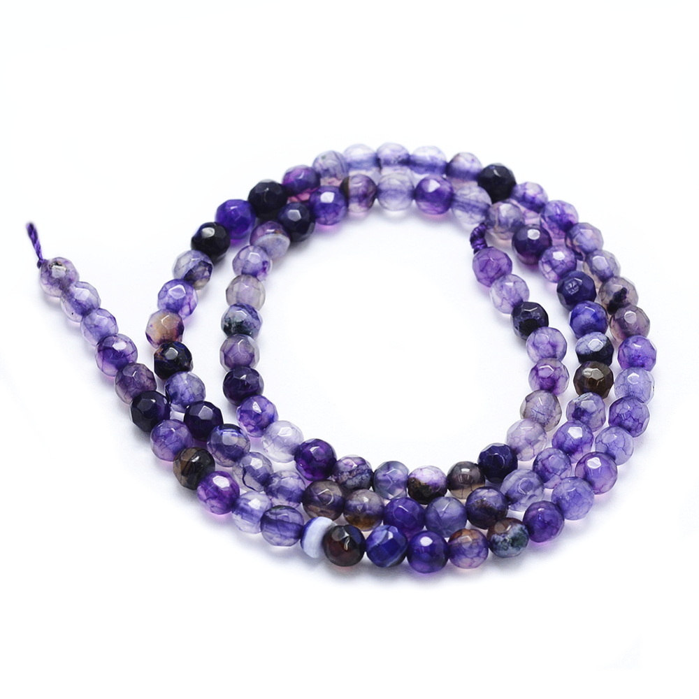 Agat violet, fatetate, 4mm-sir 92 buc 1 buc