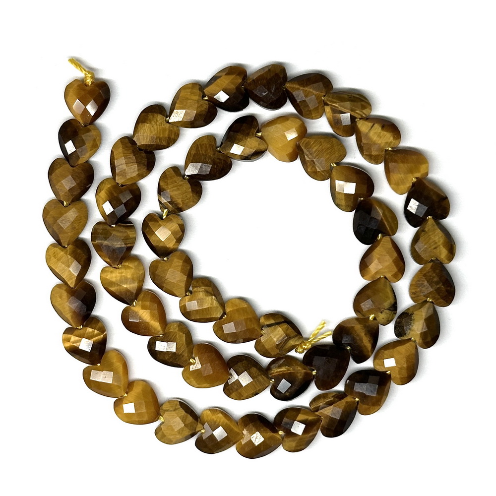 Inimioare ochi de tigru fatetate fatetate, 8x8x4mm-sir 53 buc 1 buc