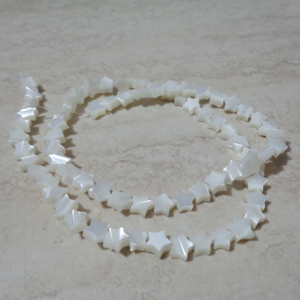 Stele sidef ocean alb, stea 7x3mm-sir 71 buc 1 buc