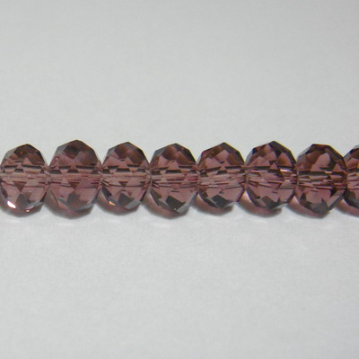Margele sticla rondel mov 6x4,5mm