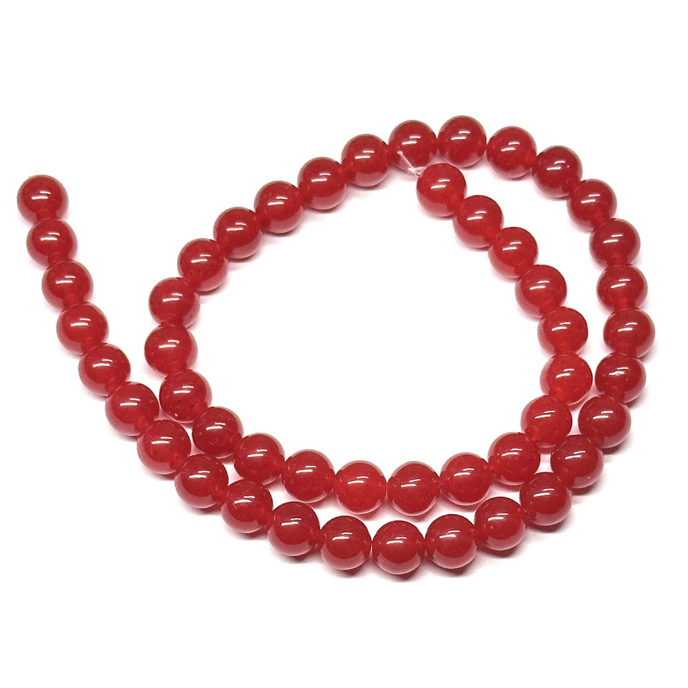 Agat rosu, sferic, translucid, 8mm-sir 47 buc 1 buc