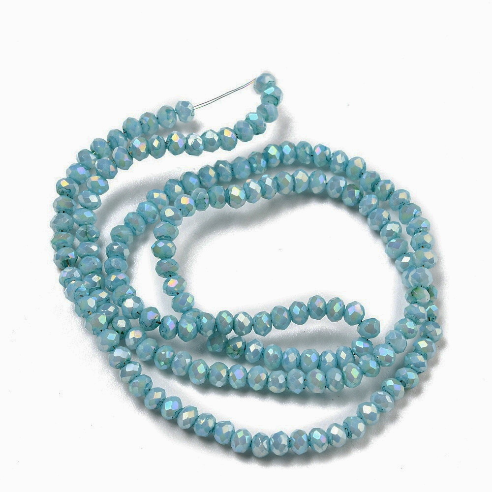 Cristale rondele 2.5x2mm, opace, turcoaz AB-sir 155-188 buc 1 buc
