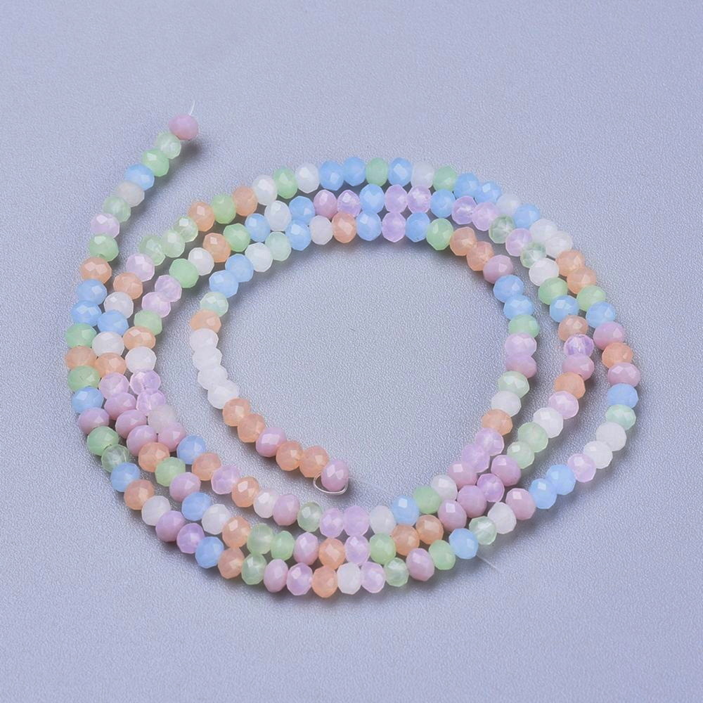 Cristale rondele 3x2.5mm, opace, mix culor-sir 185 buc 1 buc