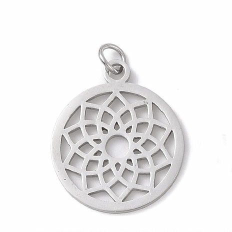 Pandantiv otel inoxidabil 304, chakra, Sahasrara, 23x19x1mm 1 buc