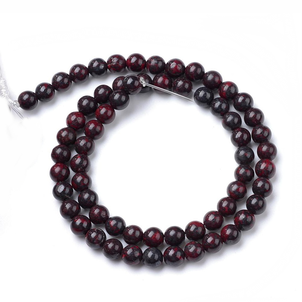 Jasper Bloodstone sferic 6mm-sir 59 buc 1 buc