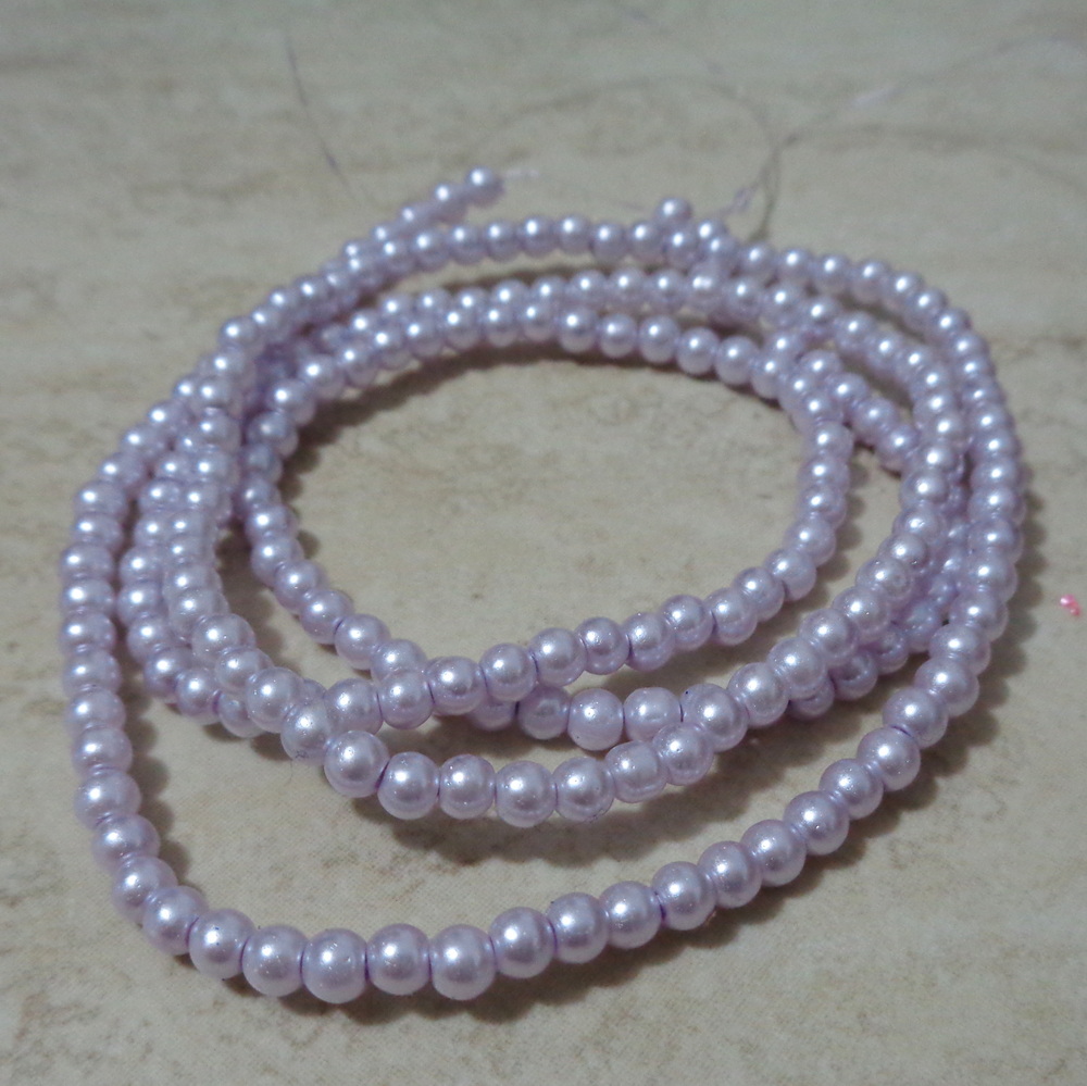 Perle sticla mov deschis, 3mm-sir 190 buc 1 buc