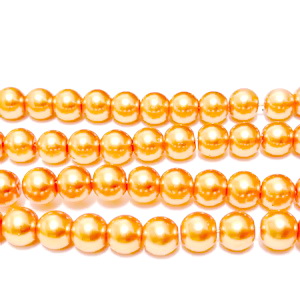 Perle sticla portocalii, 6mm 10 buc