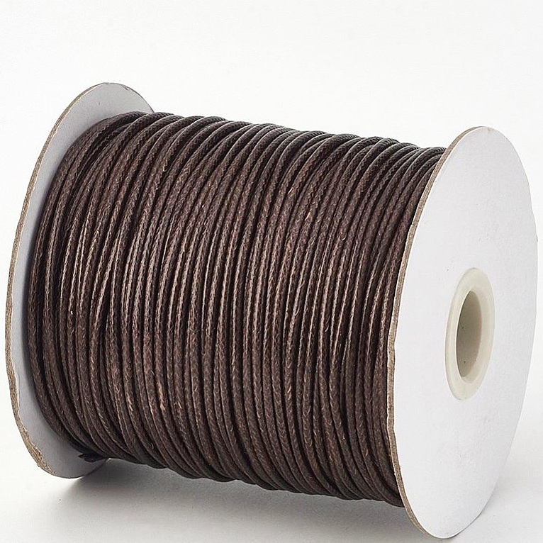 Snur poliester, cerat, maro, 2mm 1 m